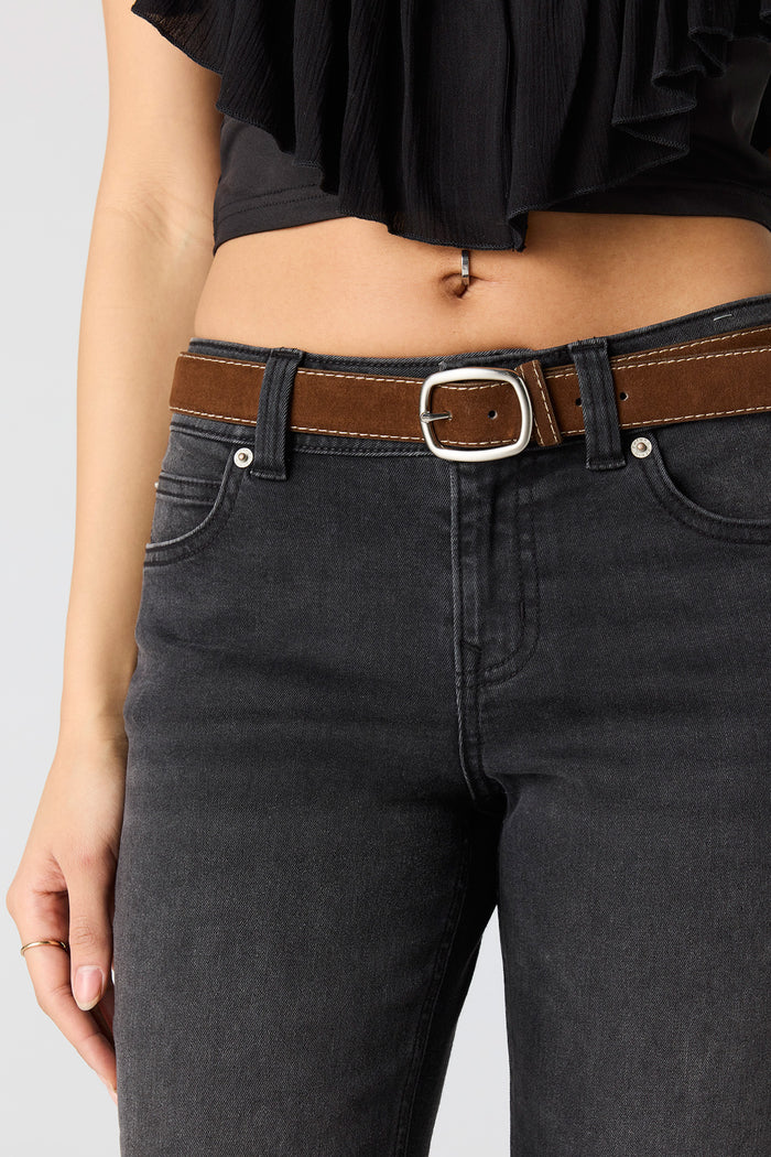 Stretch Low Rise Belted Bootcut Jean
