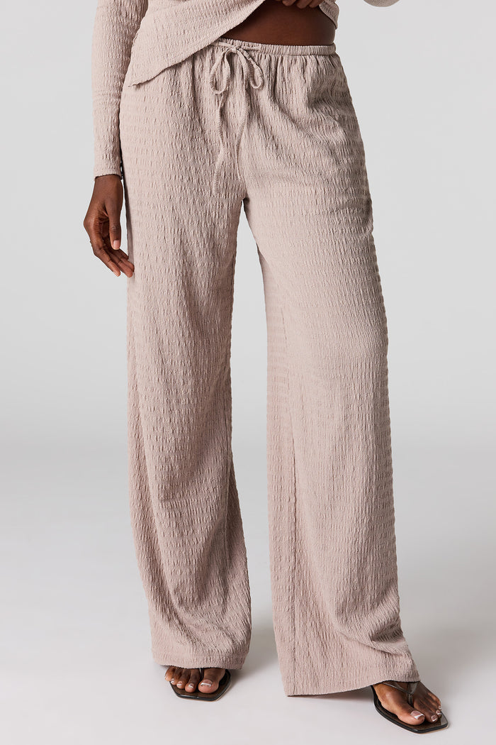 Textured Wide Leg Pant