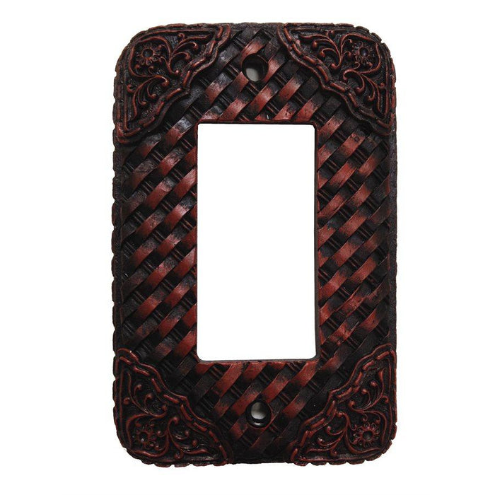 Tooled Resin Weaver Single Rocker Wall Switch Plate Switch and Outlet Wall Plate
