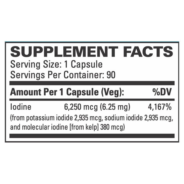 Tri-Iodine 6.25 mg by EuroMedica Ingredients Label