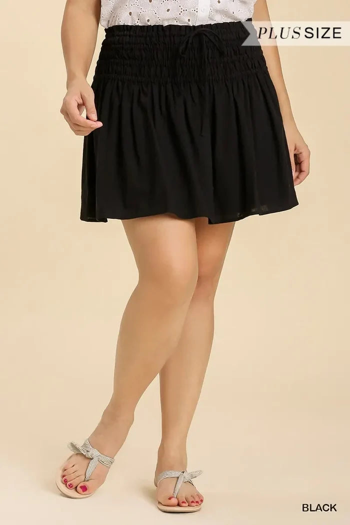 Umgee Black Pleated Skirt