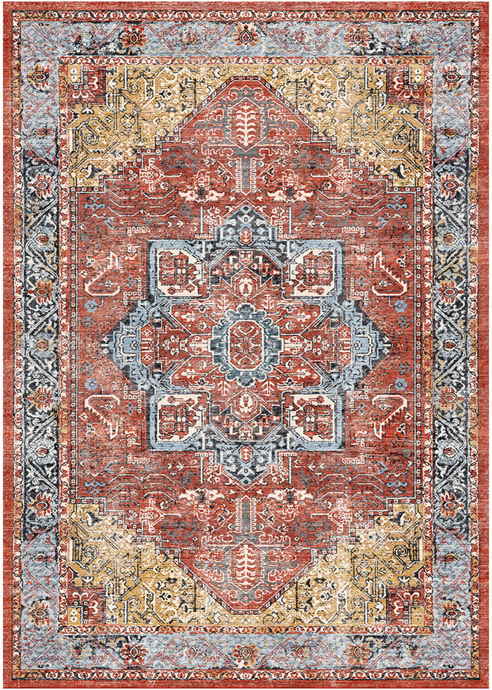 Vintage Pompeii Red Area Rug
