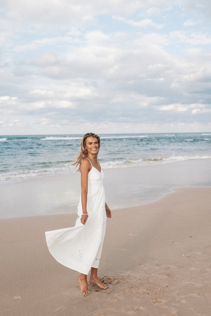 Petal and Pup USA DRESSES Yasmin Midi Dress - White