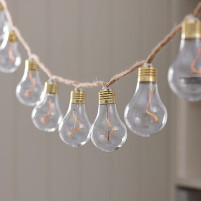 Natural Rope Outdoor Battery Festoon Lights