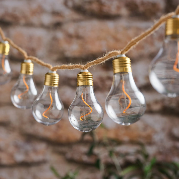Natural Rope Outdoor Battery Festoon Lights