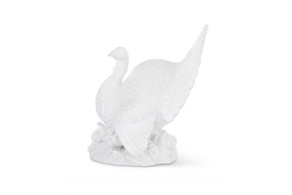 13" Glossy White Resin Turkey