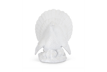 13" Glossy White Resin Turkey
