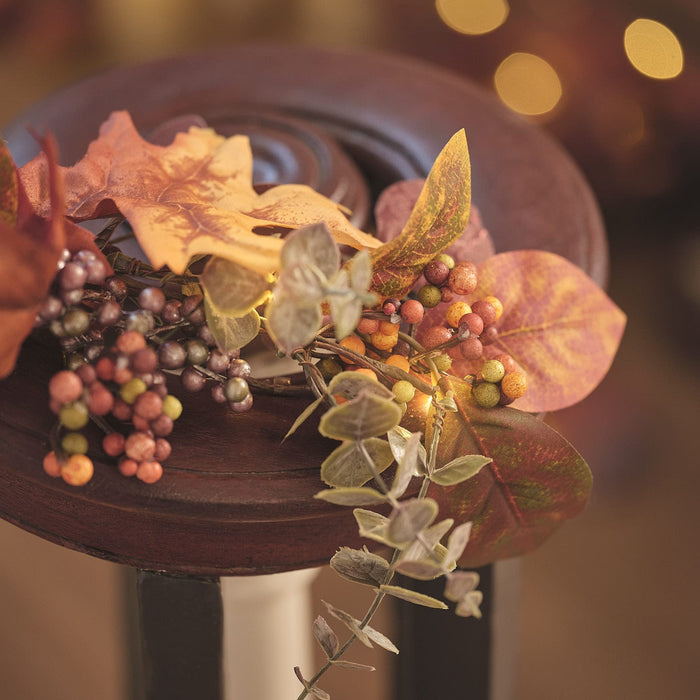 1.4m Pre Lit Luxury Velvet Pumpkin Meadow Garland