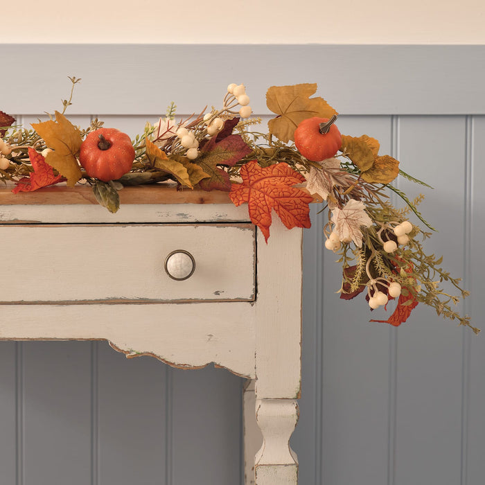 1.5m Pre Lit Pumpkin Lane Autumn Garland