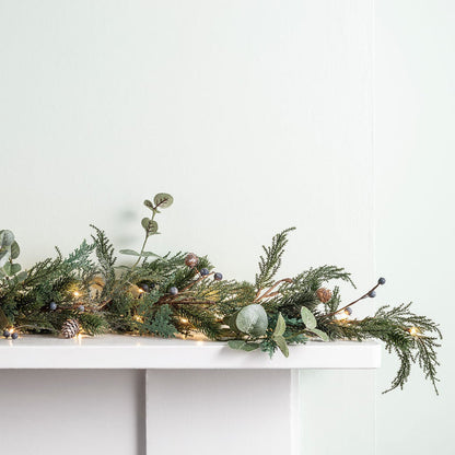 2m Pre Lit Berry and Pinecone Garland