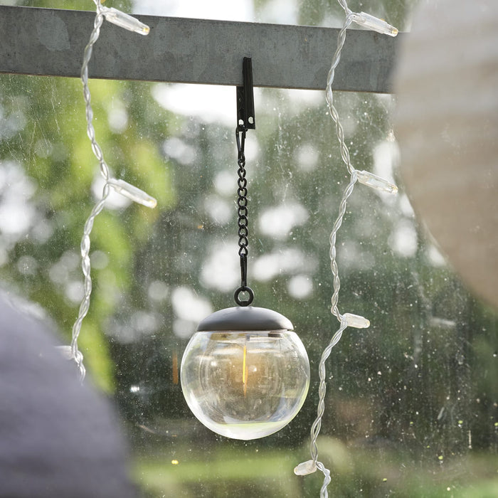 3 Globe Filament Solar Hanging Lanterns