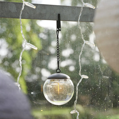 3 Globe Filament Solar Hanging Lanterns
