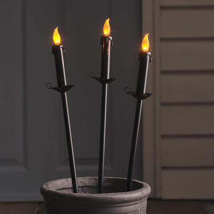 3 Halloween LED Candle Outdoor Stake Lights