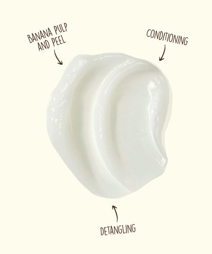 Creamy white texture of Sun Bum 3 In 1 Leave In showing conditioning, detangling, and banana pulp benefits