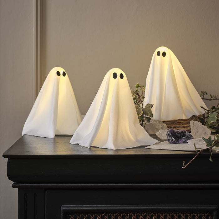 3 Mini Eery Ghost Table LED Halloween Decorations