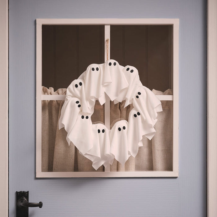 32cm LED Ghost Outdoor Halloween Wreath