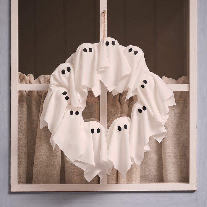 32cm LED Ghost Outdoor Halloween Wreath
