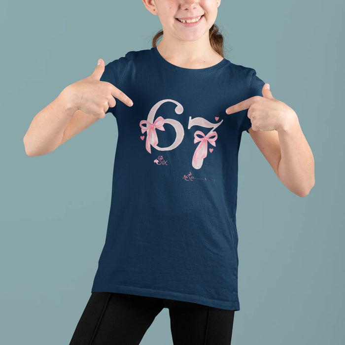6 - 7 Pink Bow TikTok Trend Princess Tee
