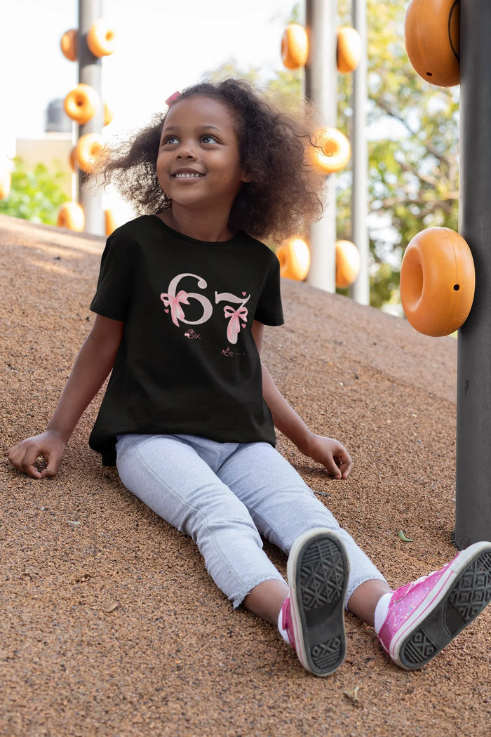 6 - 7 Pink Bow TikTok Trend Princess Tee