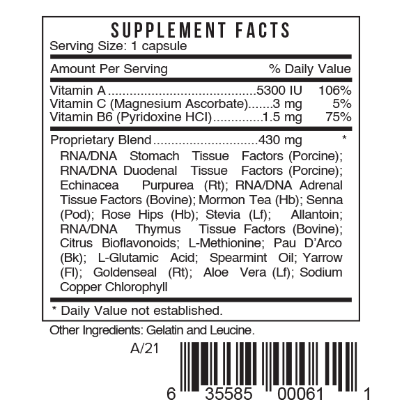 6 Restore Supplement Facts