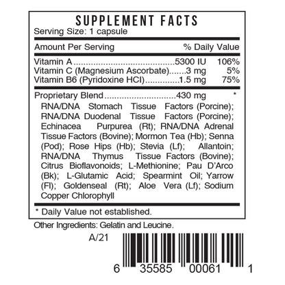 6 Restore Supplement Facts