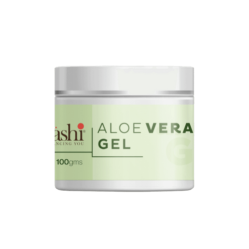 Aashi Aloevera Gel 300gms in a stylish container, perfect for providing deep hydration and soothing relief for skin after sun exposure or sensitivity.