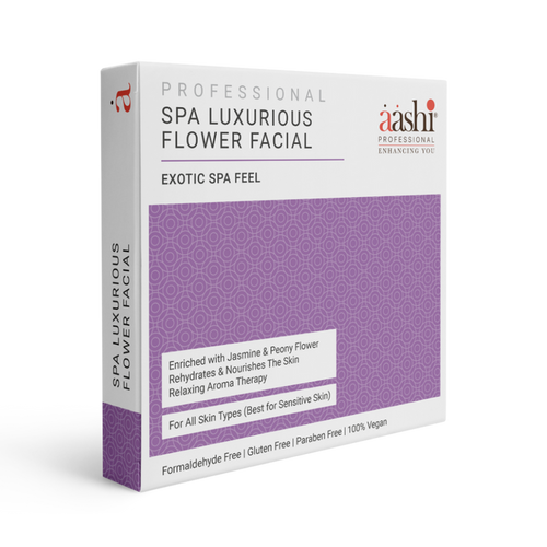 Aashi Spa Luxurious Flower Facial showcasing the exotic blend of flower extracts for revitalizing skin's youthful glow and enhancing radiance.