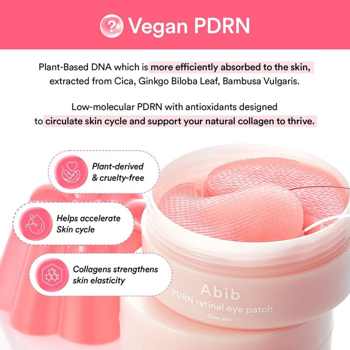Abib PDRN Retinal Eye Patch Glow Jelly (60 Patches) رقعة العين الشبكية المتوهجة من أبيب PDRN - Princess Cosmetics Qatar
