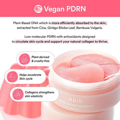 Abib PDRN Retinal Eye Patch Glow Jelly (60 Patches) رقعة العين الشبكية المتوهجة من أبيب PDRN - Princess Cosmetics Qatar