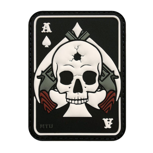 Ace Of Spades Death Card Skull Cross Guns Patch