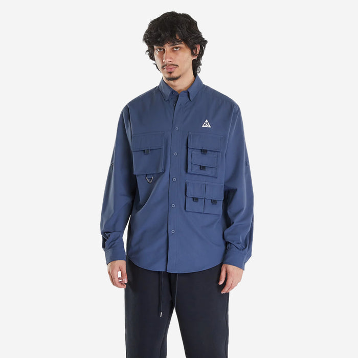 NIKE ACG DRI-FIT UV DEVASTATION TRAIL SHIRT BLUE