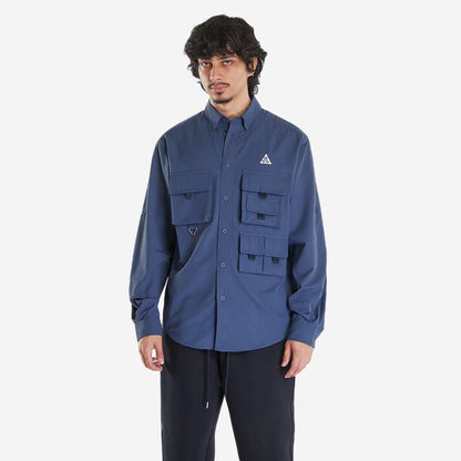 NIKE ACG DRI-FIT UV DEVASTATION TRAIL SHIRT BLUE