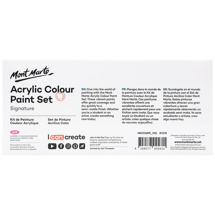 Acrylic Colour Paint Set Signature 18pc x 75ml (2.5 US fl.oz)