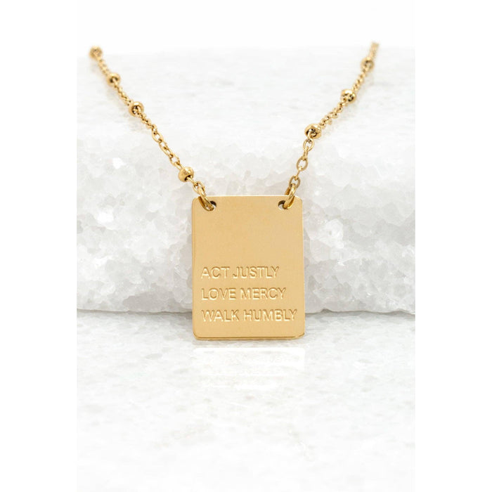 Act Justly Necklace in Gold