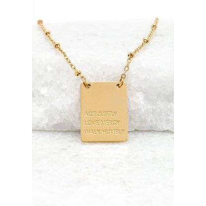 Act Justly Necklace in Gold
