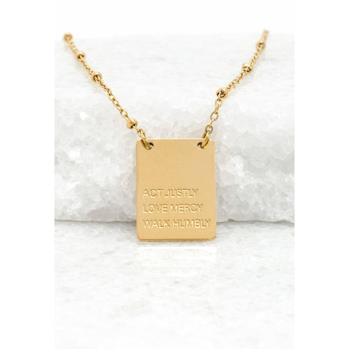Act Justly Necklace in Gold