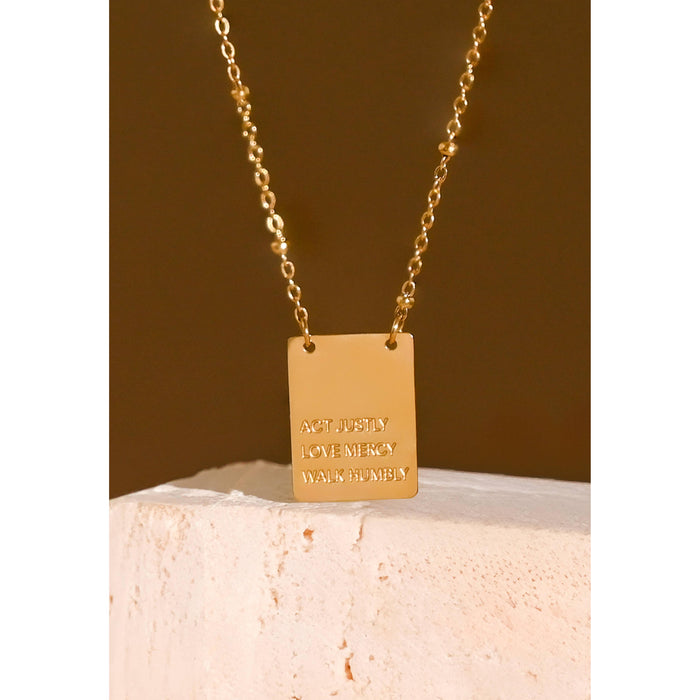 Act Justly Necklace in Gold