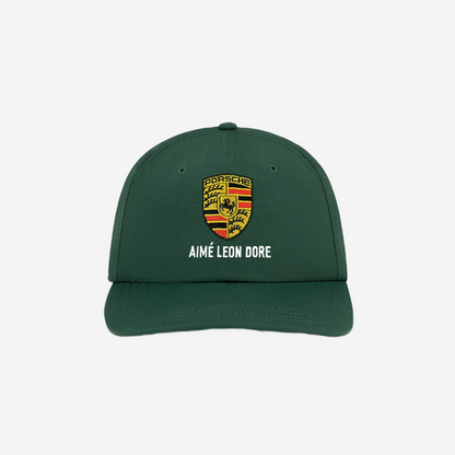 AIME LEON DORE X PORSCHE NYLON LOGO HAT PINE GREEN