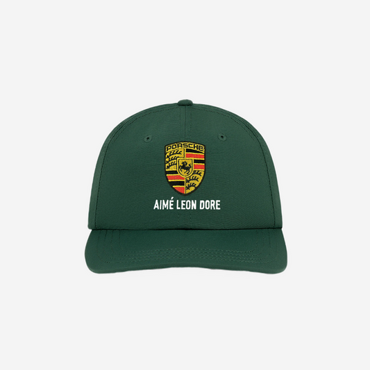 AIME LEON DORE X PORSCHE NYLON LOGO HAT PINE GREEN
