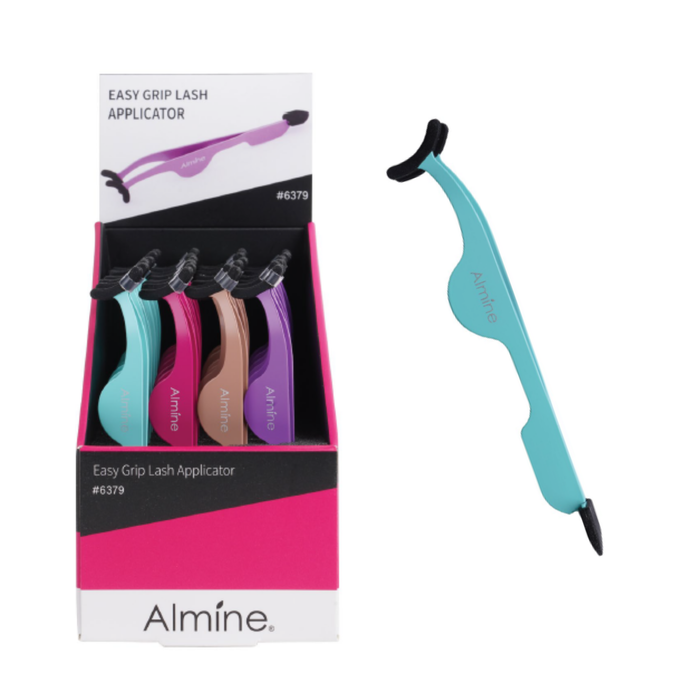 Almine Easy Grip Rubber Tip Lash Applicator Tweezer 24ct Display Set