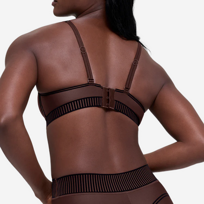 ALO YOGA AIRLIFT LINE UP BRA BROWNSTONE
