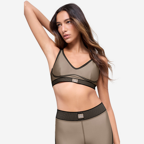 ALO YOGA AIRLIFT LINE UP BRA GRAVEL