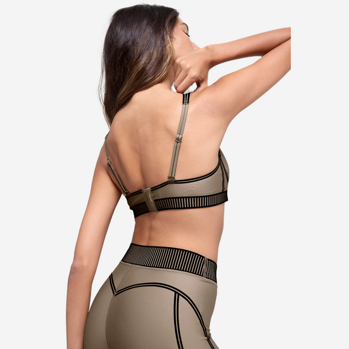 ALO YOGA AIRLIFT LINE UP BRA GRAVEL