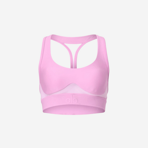 alo yoga Airlift Rebel Bra candy heart pink