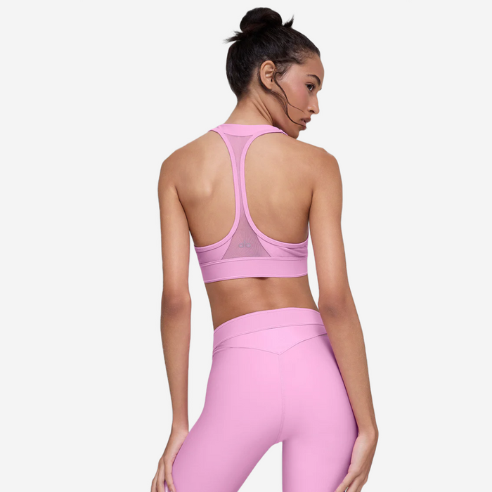 alo yoga Airlift Rebel Bra candy heart pink