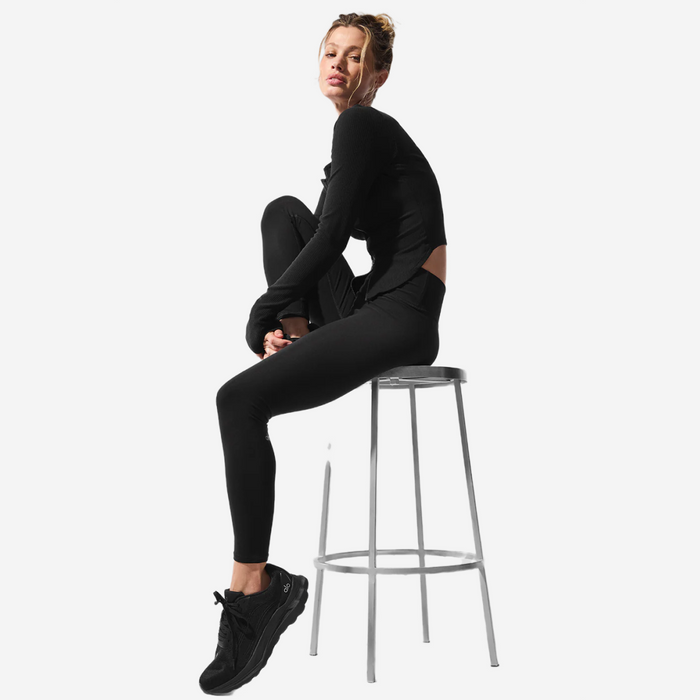ALO YOGA Alosoft High-Waist 7/8 Highlight Legging BLACK
