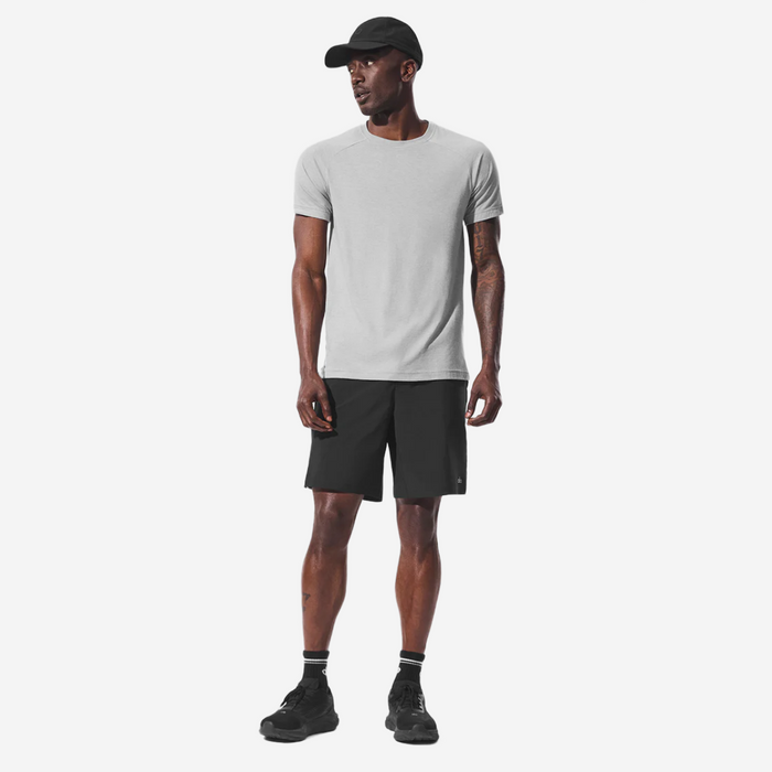 ALO YOGA TRIUMPH RAGLAN TEE HEATHER GREY