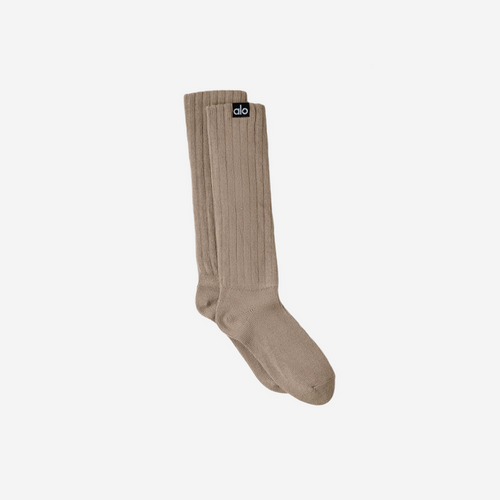 ALO YOGA UNISEX SCRUNCH SOCK GRAVEL