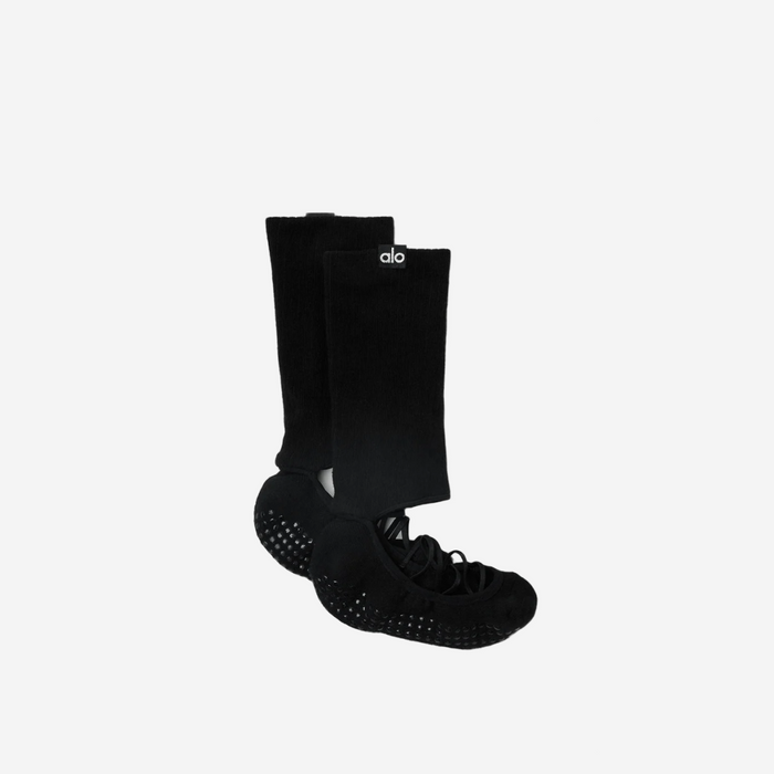 ALO YOGA Women's Strappy Siren Grip Sock BLACK