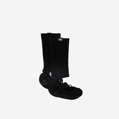 ALO YOGA Women's Strappy Siren Grip Sock BLACK